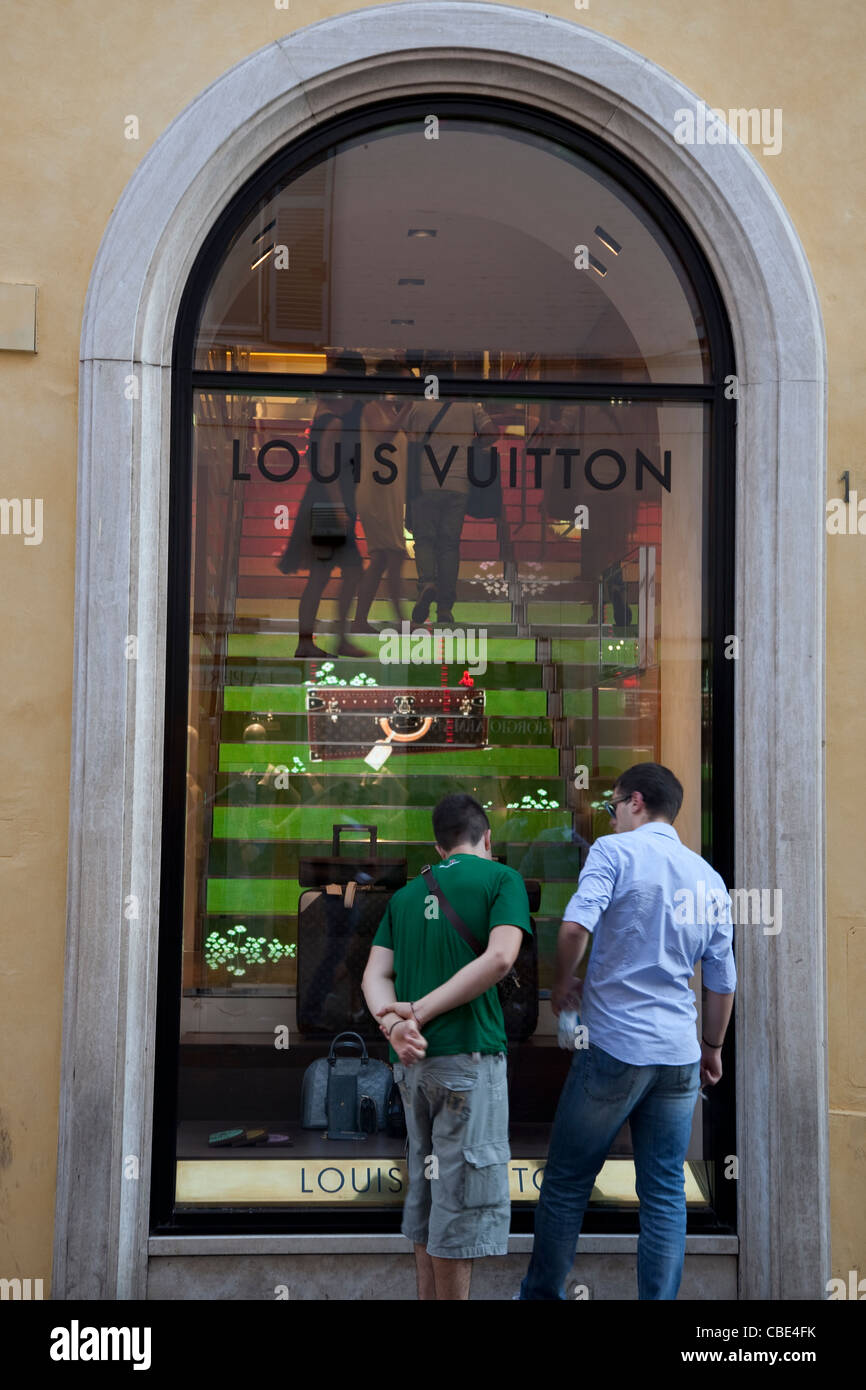 Video effect on the steps in fashion store and jeweller's Louis Vuitton,  Via dei Condotti, Rome, Lazio, Italy, Europe Stock Photo - Alamy