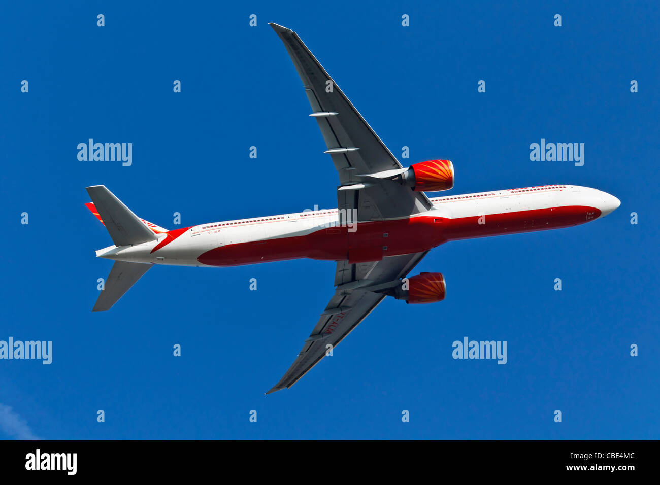 A Boeing B777 of Air India on departure Stock Photo