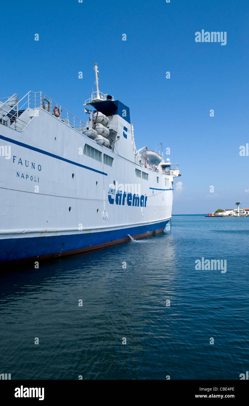 CAREMAR's ferry boat Fauno moored in Ischia Porto, Italy Stock Photo - Alamy