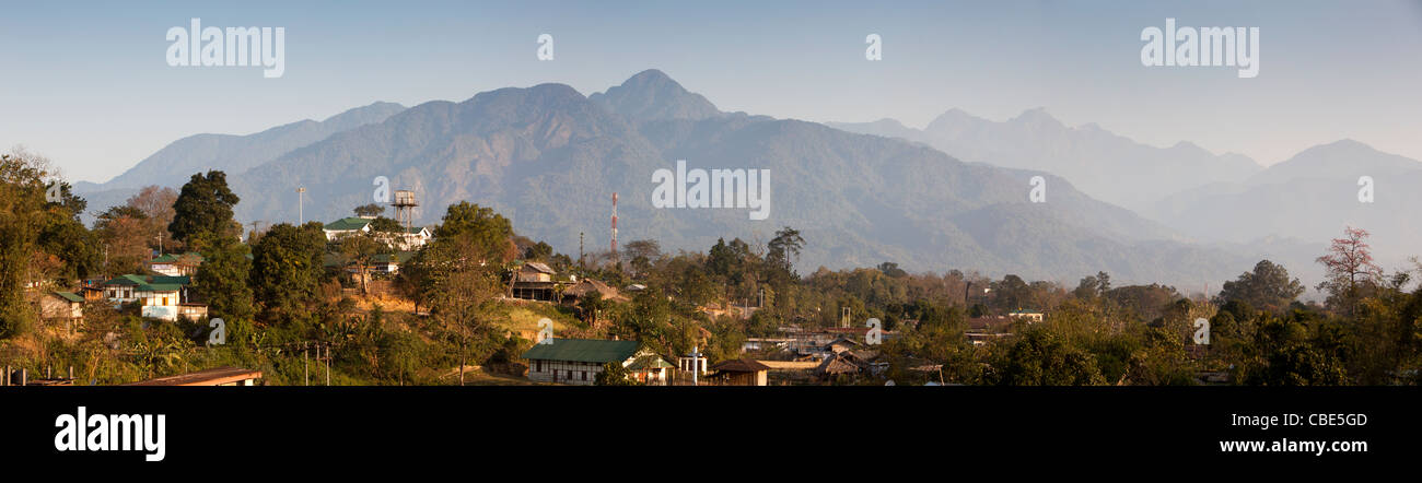 India, Arunachal Pradesh, East Siang District, Pasighat, foothills of Himalayas, panoramic Stock Photo