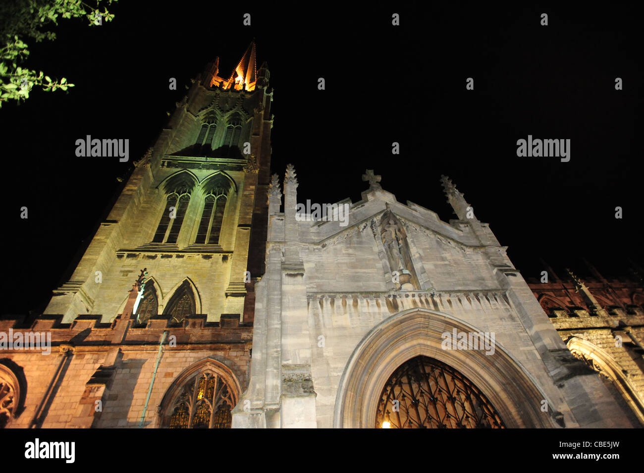 St James' Church, Westgate, Louth, at night Stock Photo Alamy