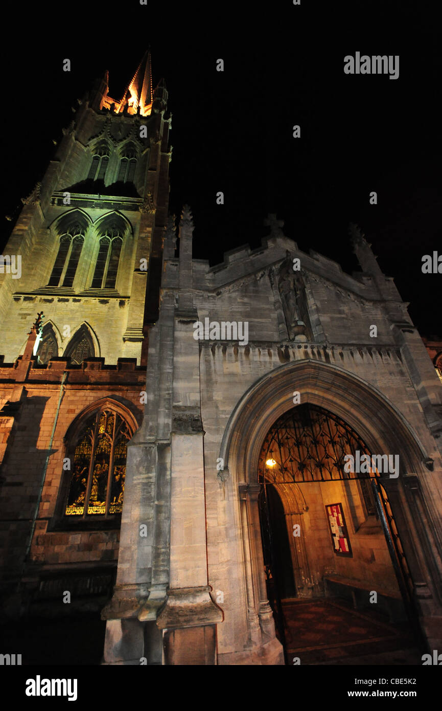 St James' Church, Westgate, Louth, at night Stock Photo Alamy