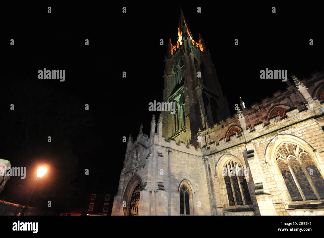 St James' Church, Westgate, Louth, at night Stock Photo Alamy