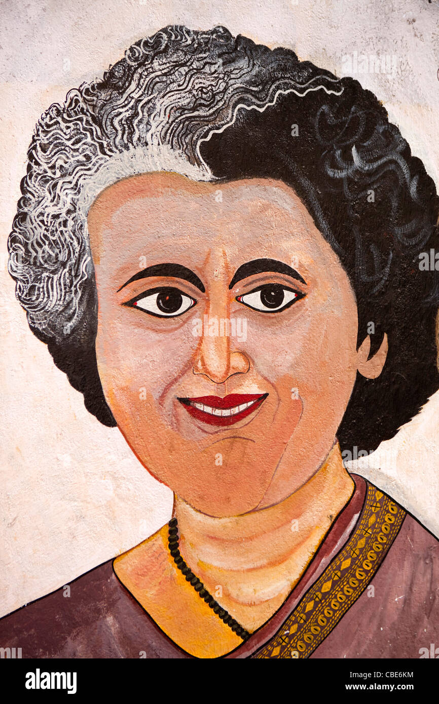 Oil Painting Of Indira Gandhi  DesiPainterscom