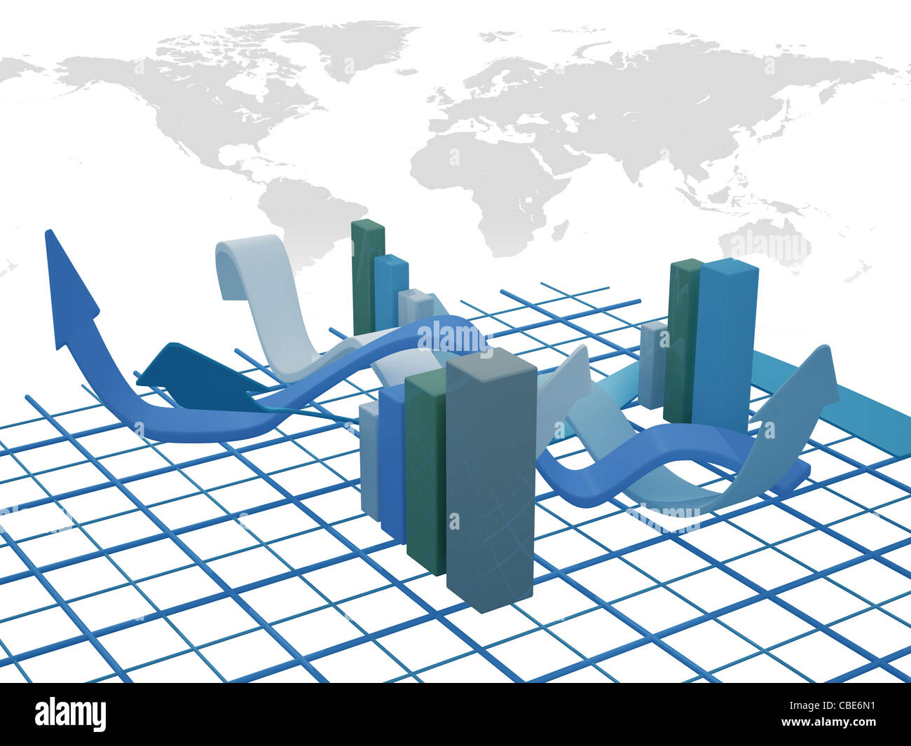 bussiness arrow graph isolated on white Stock Photo - Alamy