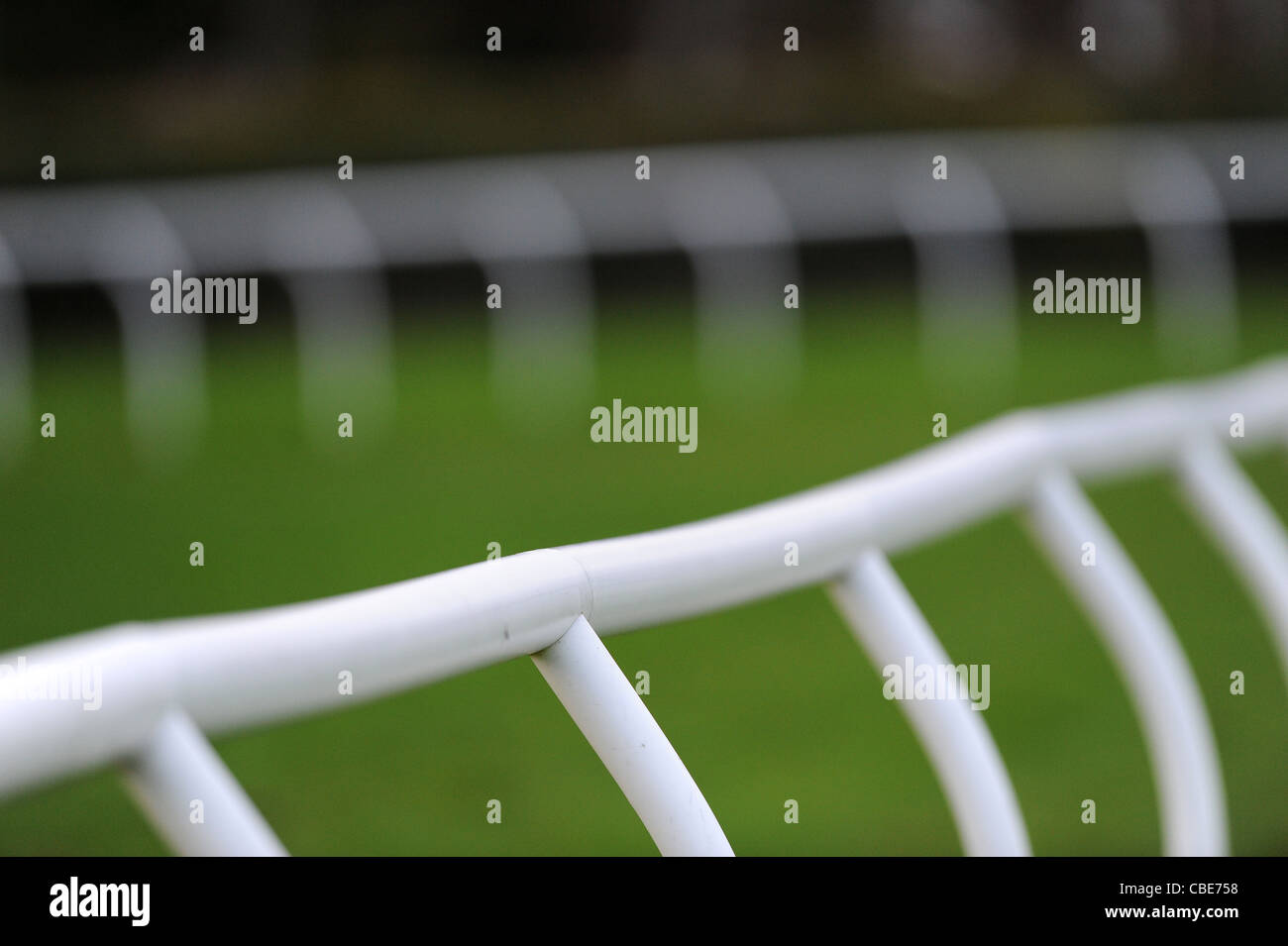 Running Rail at Race Track Stock Photo Alamy