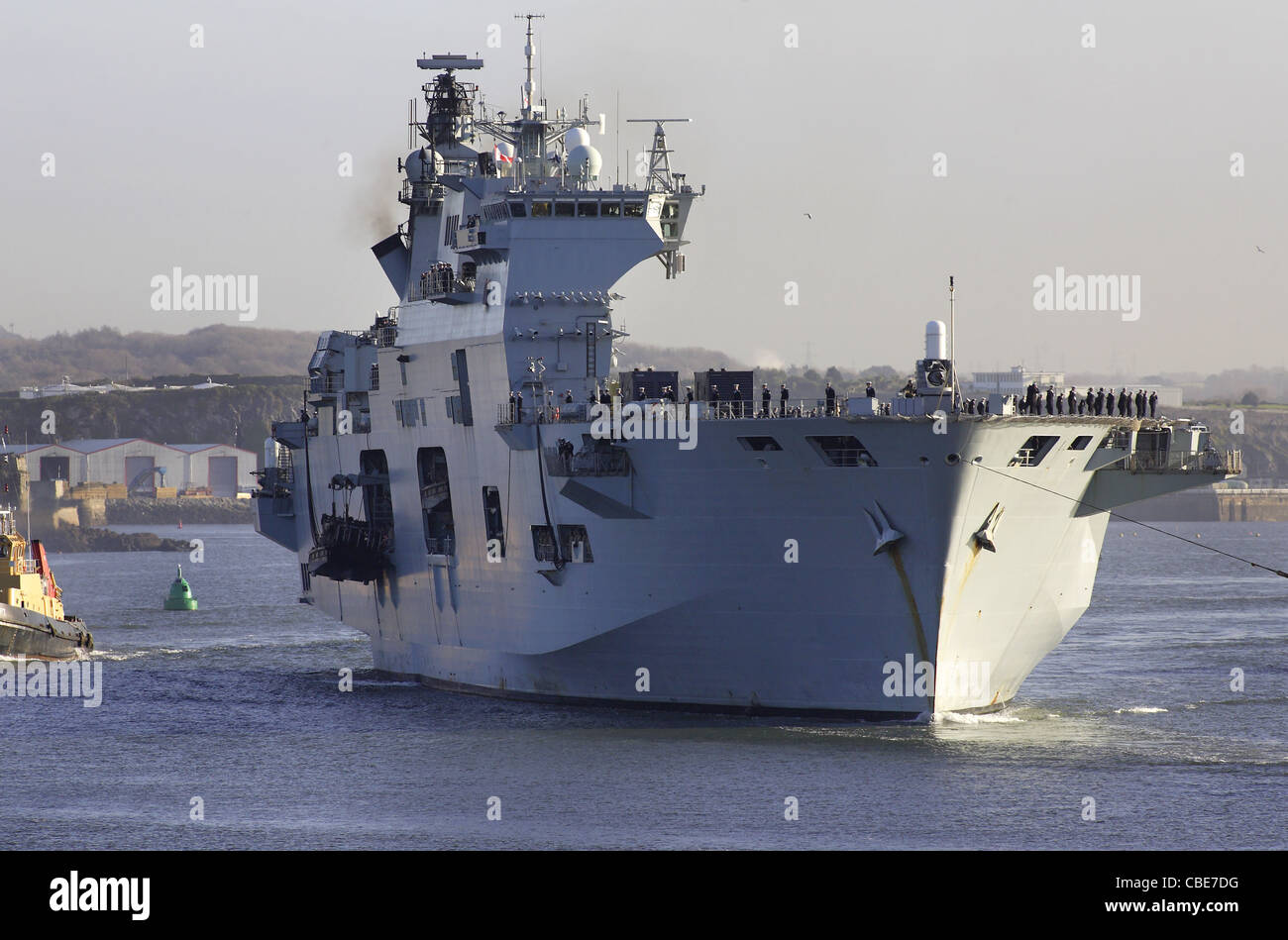 Friday 13th July 2012 Operation Olympics, HMS Ocean takes her place on the  River Thames in preparation for London 2012 Olympic Games security  operation Stock Photo - Alamy