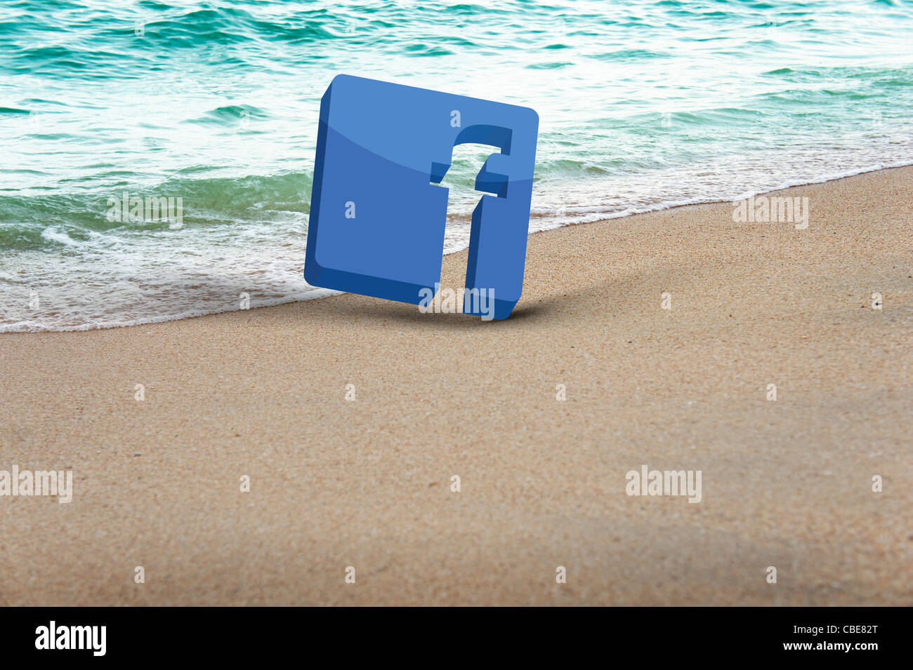 blue icons symbol 3d on beach Stock Photo - Alamy