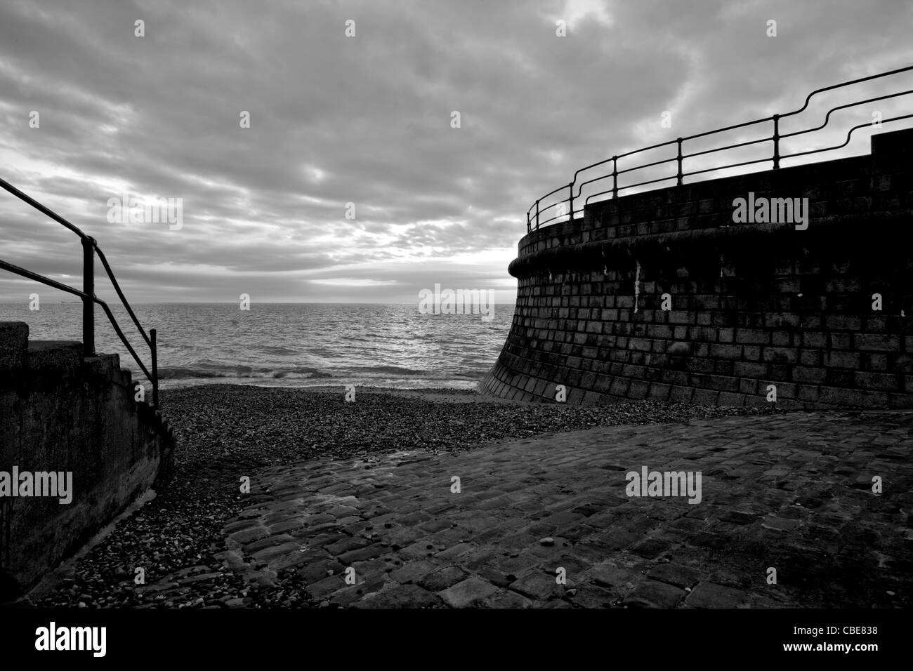 Beach defenses Black and White Stock Photos & Images - Alamy