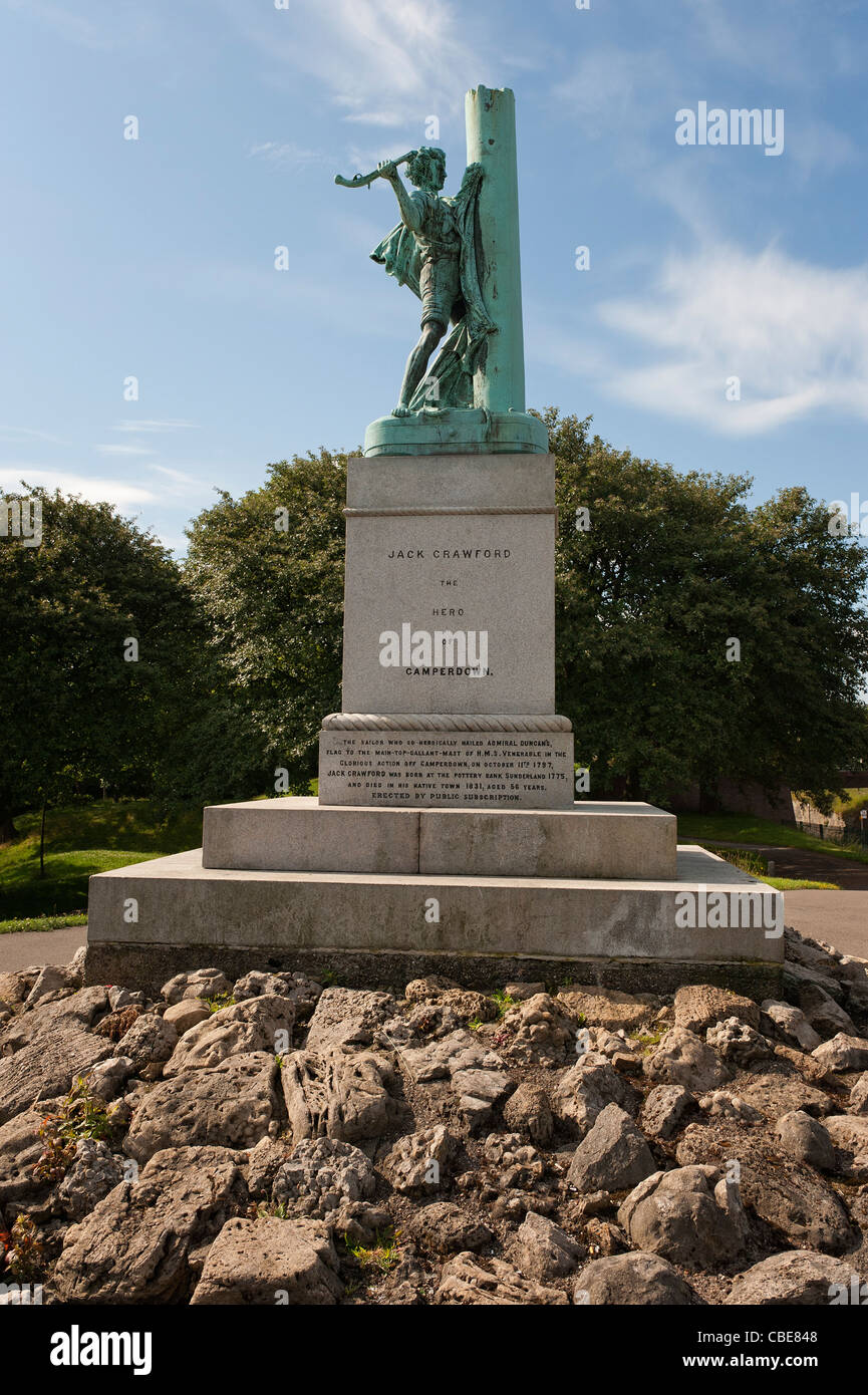 Jack Crawford statue in Mowbray Park Sunderland Stock Photo