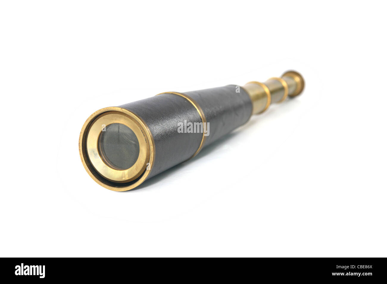 Antique brass telescope Isolated Stock Photo Alamy
