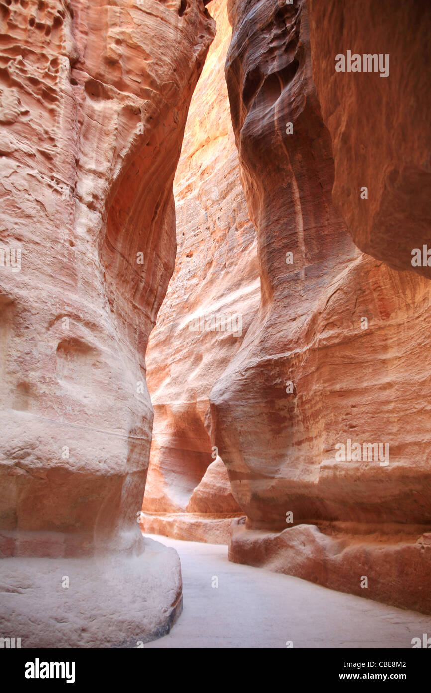 Petra stone walls, Jordan Stock Photo