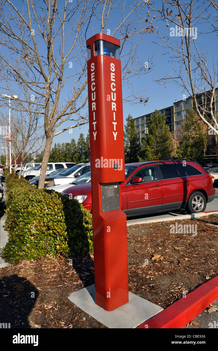 Parking lot security post at Stanford Medicine Outpatient Center in Redwood City, California Stock Photo