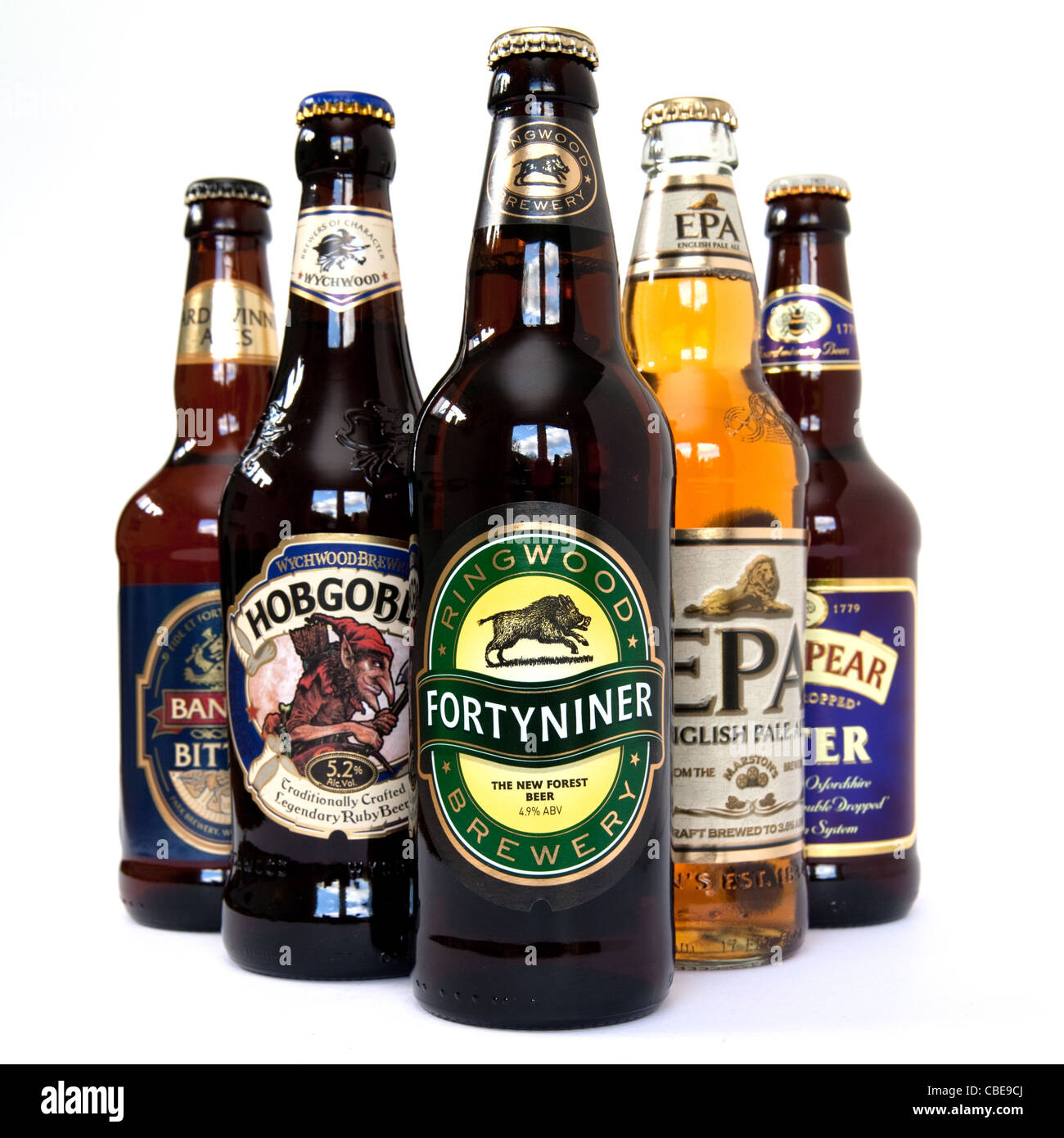 British bottled beers Stock Photo