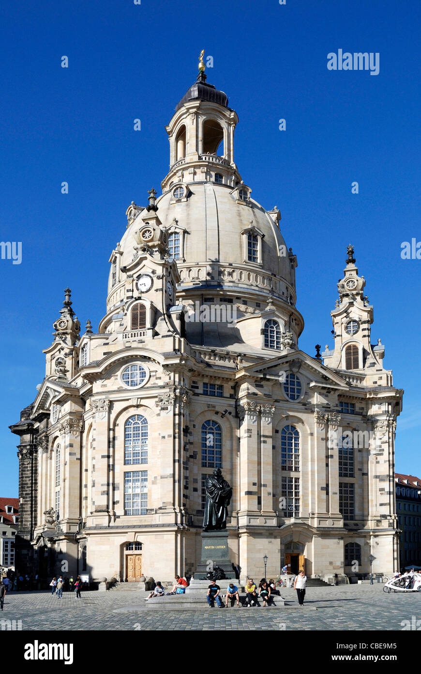 Church Frauenkirche in Dresden - Church of Our Lady. Stock Photo