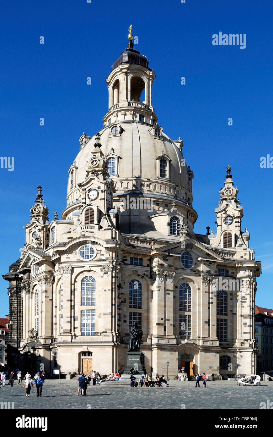 Church Frauenkirche in Dresden - Church of Our Lady. Stock Photo