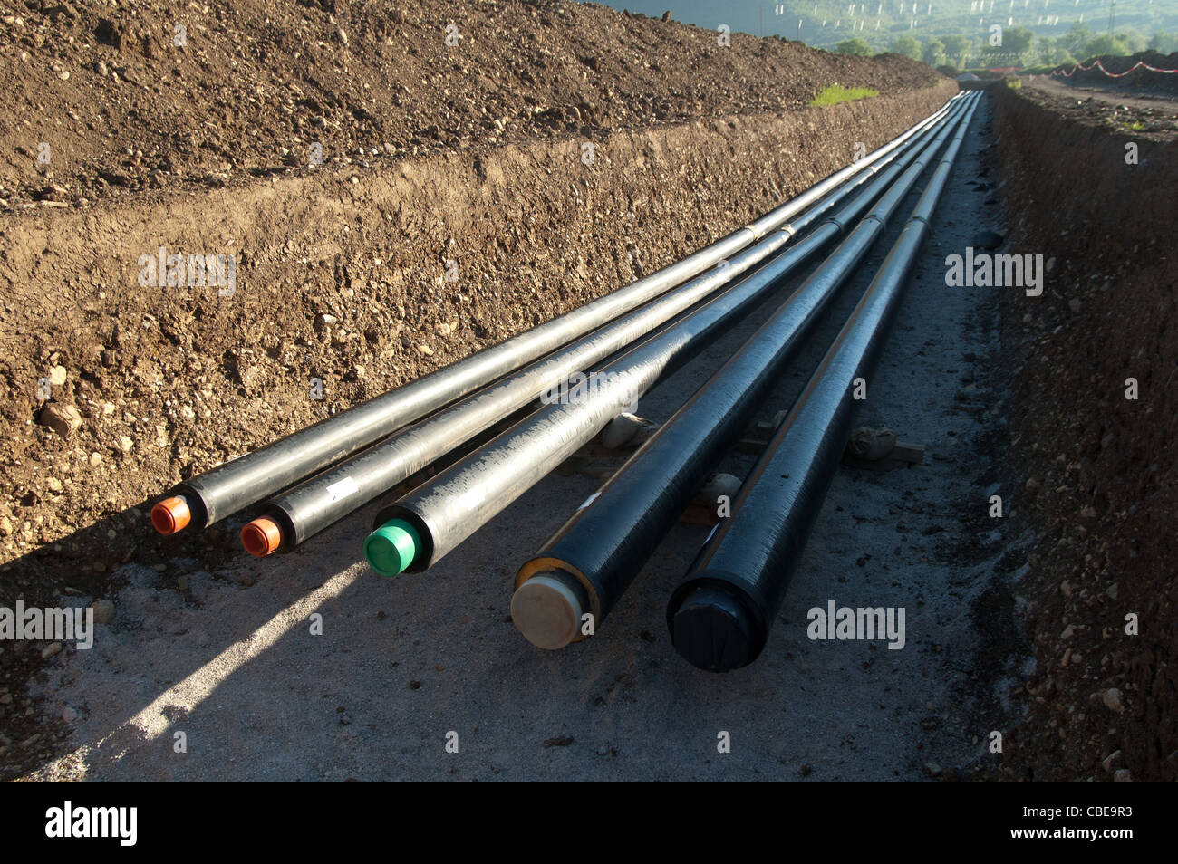 A pipeline under construction. Viggiano, Italy Stock Photo Alamy
