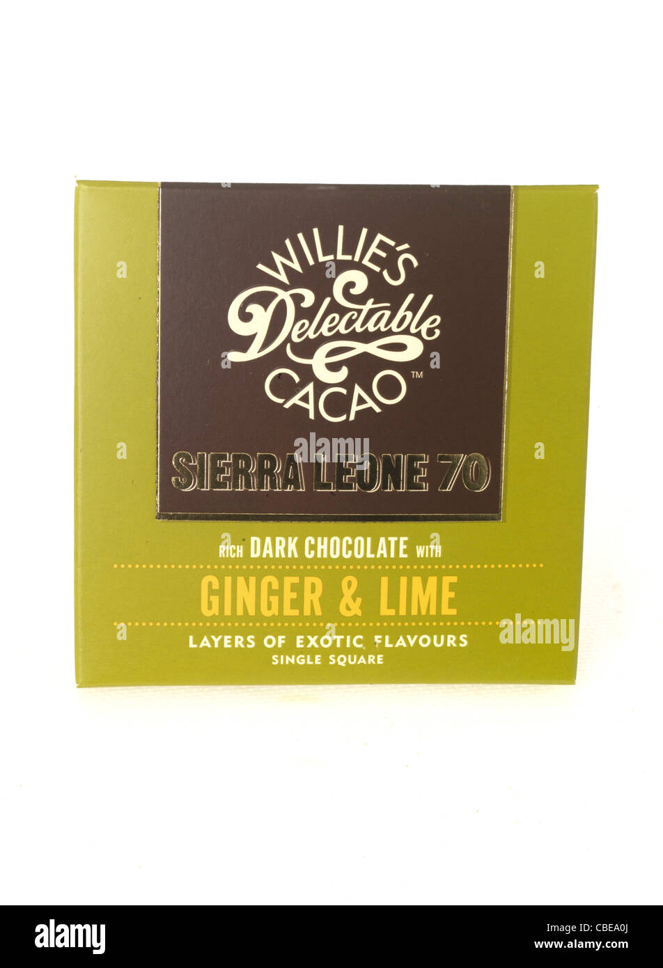 Ginger and Lime Chocolate Bar Stock Photo