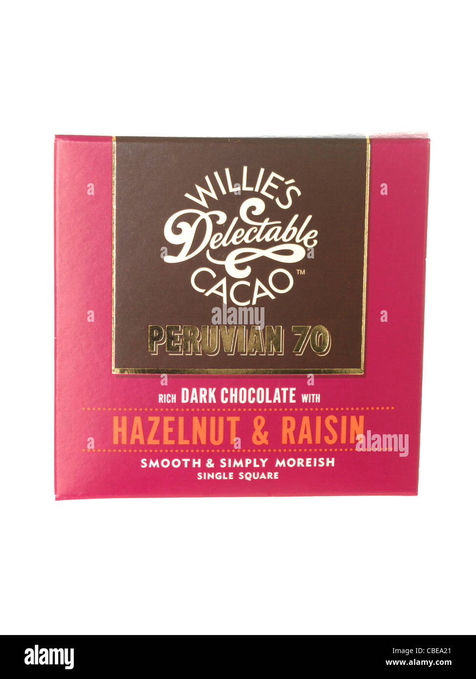 Hazelnut and Raisin Chocolate Bar Stock Photo