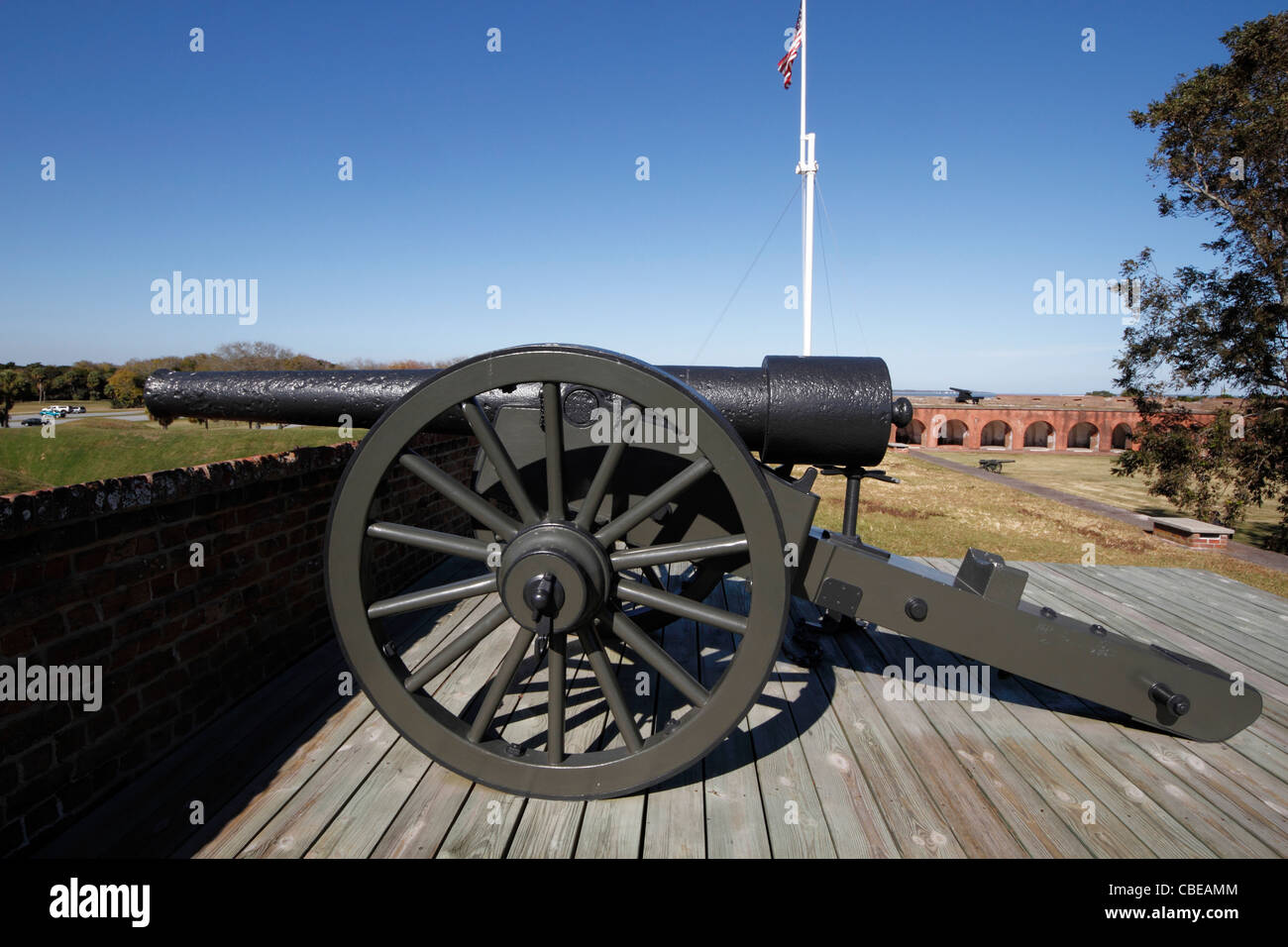 Cannon at Fort Pulaski near Savannah, Stock Photo Alamy