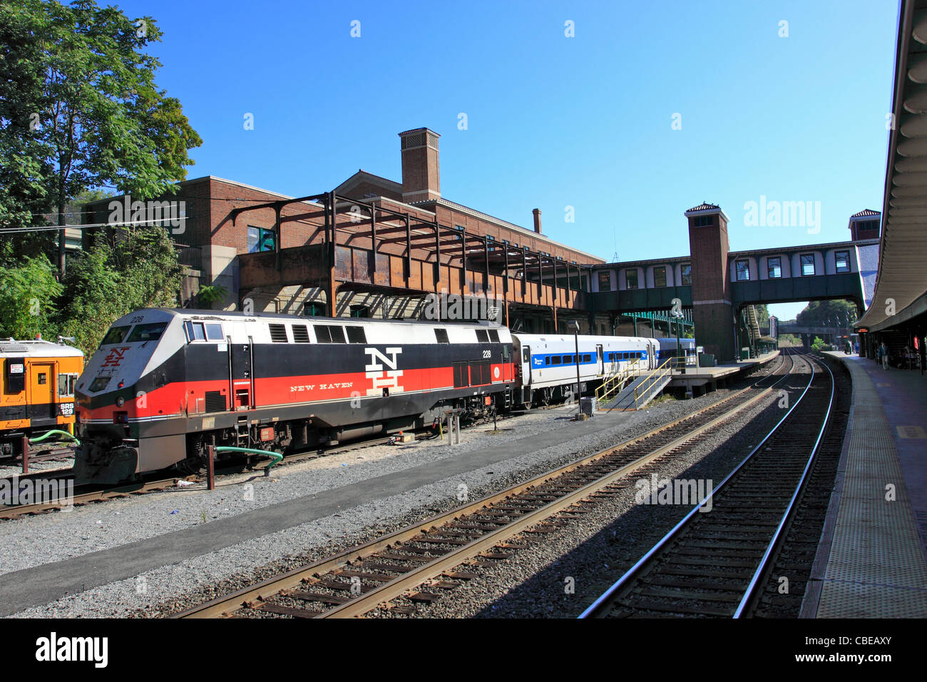 Metro North commuter railroad yard and station Poughkeepsie NY Stock