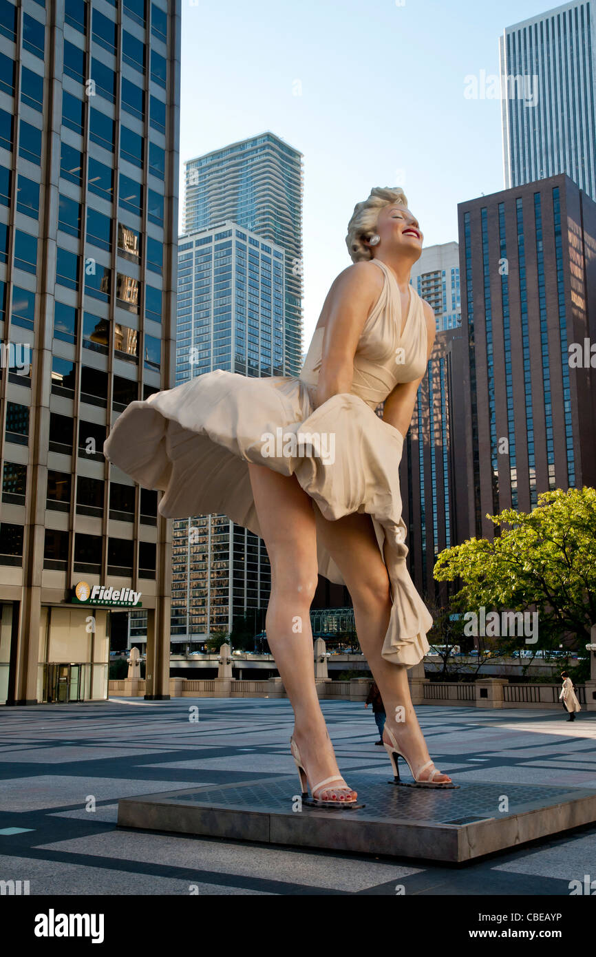 Marilyn Monroe statue on Michigan Avenue in Chicago, Illinois Stock Photo