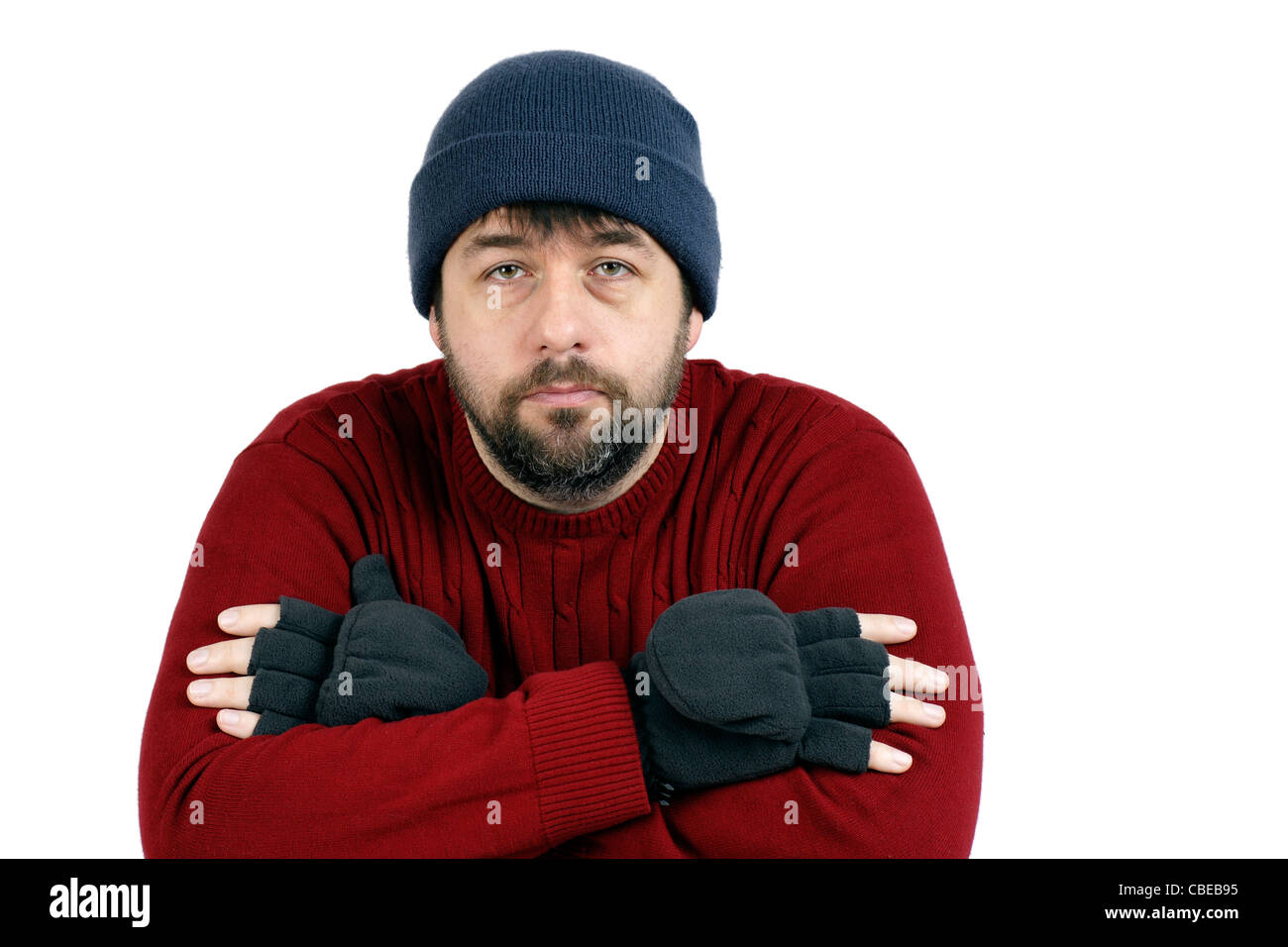 Middle aged Bearded Man With Neutral Or Sad Expression On His Face Can 