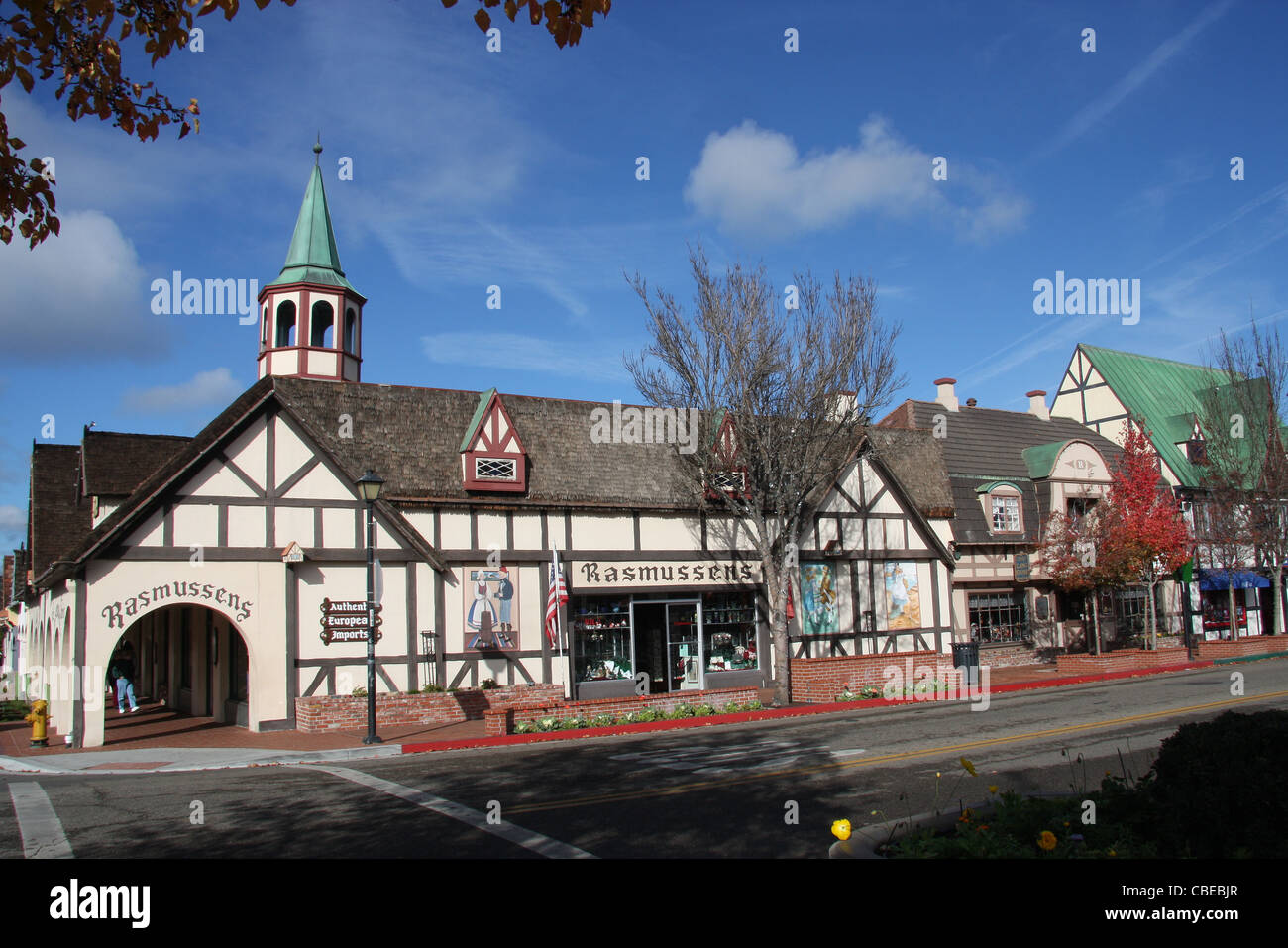 Rasmussens storefront at Solvang, California, a Danish Village in America Stock Photo