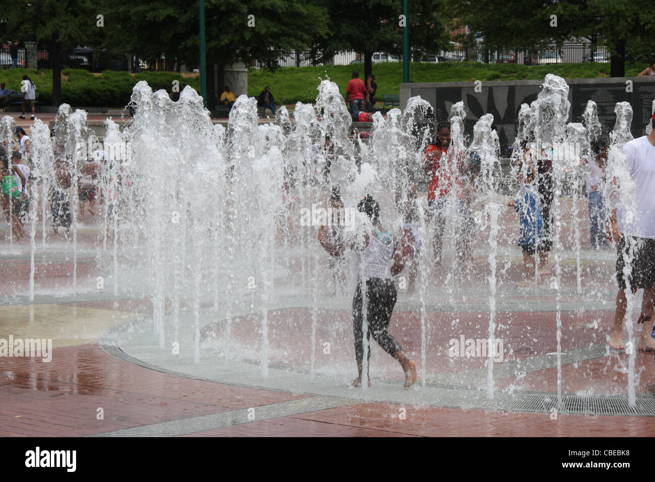 Water fountains at Olympic Park Atlanta Stock Photo Alamy