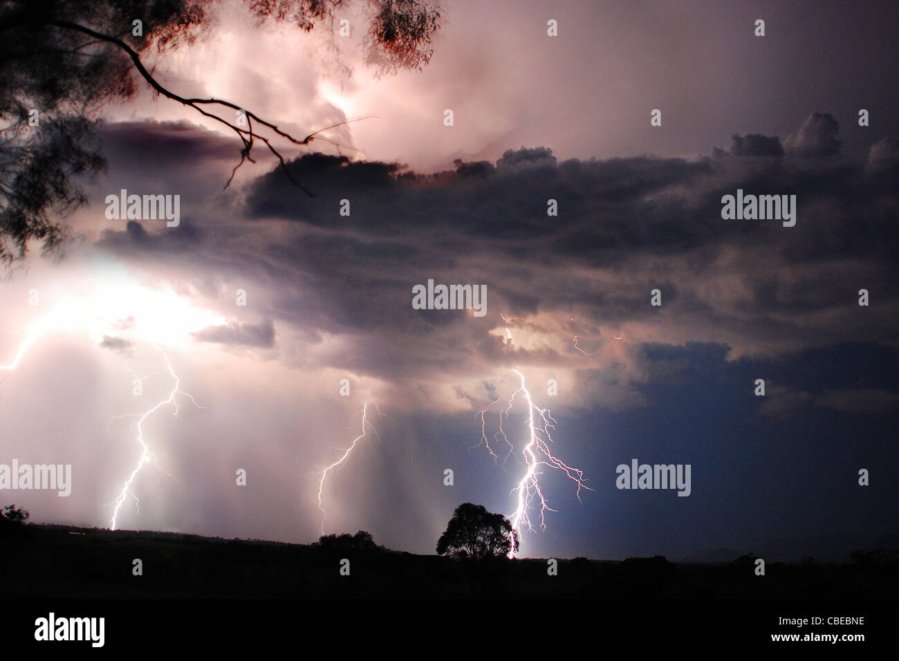 Violent electrical storm Australia Stock Photo