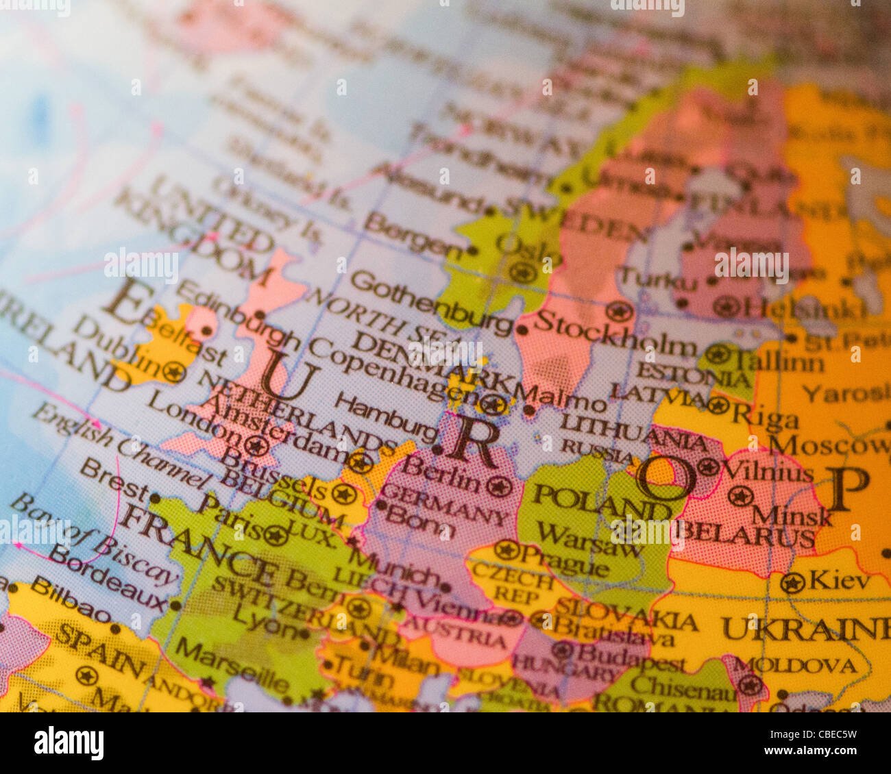 Europe on the globe Stock Photo