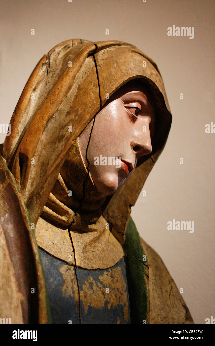 St. Mary as mourning mother, around 1500, exhibited in the museum of the old town hall in Leipzig, Germany. Stock Photo