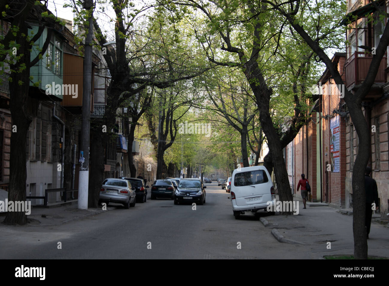 cars on the street,  Odessa, Ukraine Stock Photo