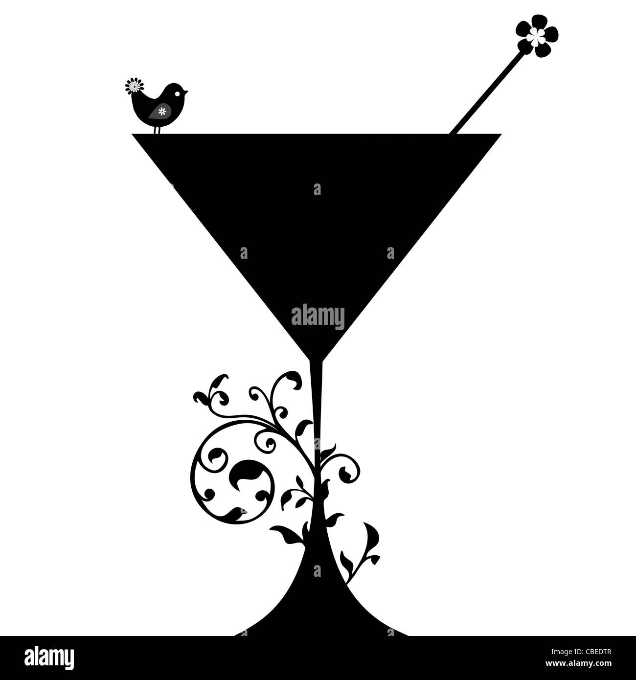 Cocktail drink Silhouette isolated on White background Stock Photo Alamy