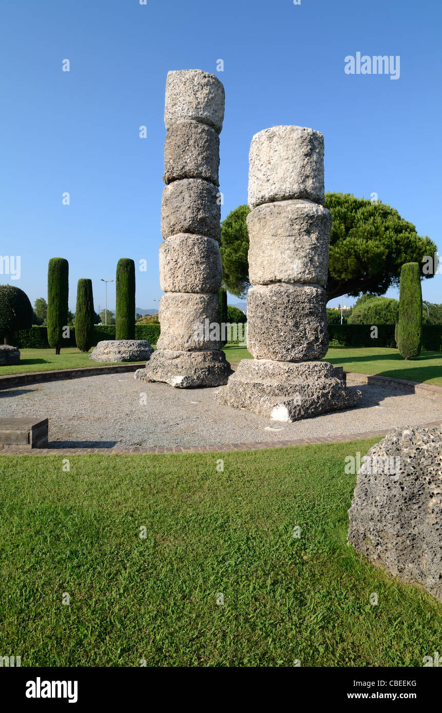 Roman Ruins, Remains and Stone Columns Frejus Var France Stock Photo
