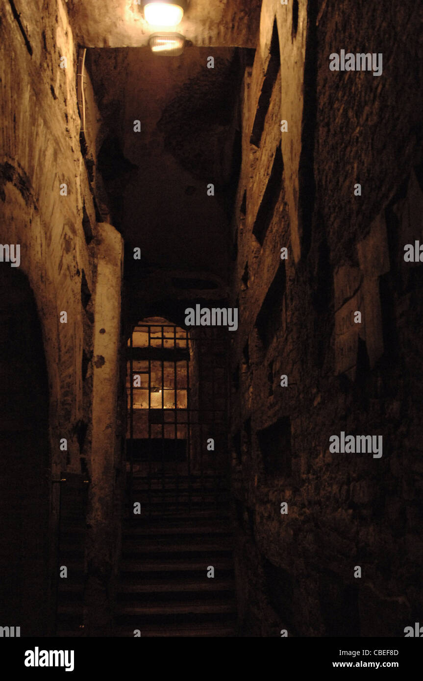 Italy. Rome. Catacombs of Callixtus. 2nd - 4th centuries. Interior. Stock Photo