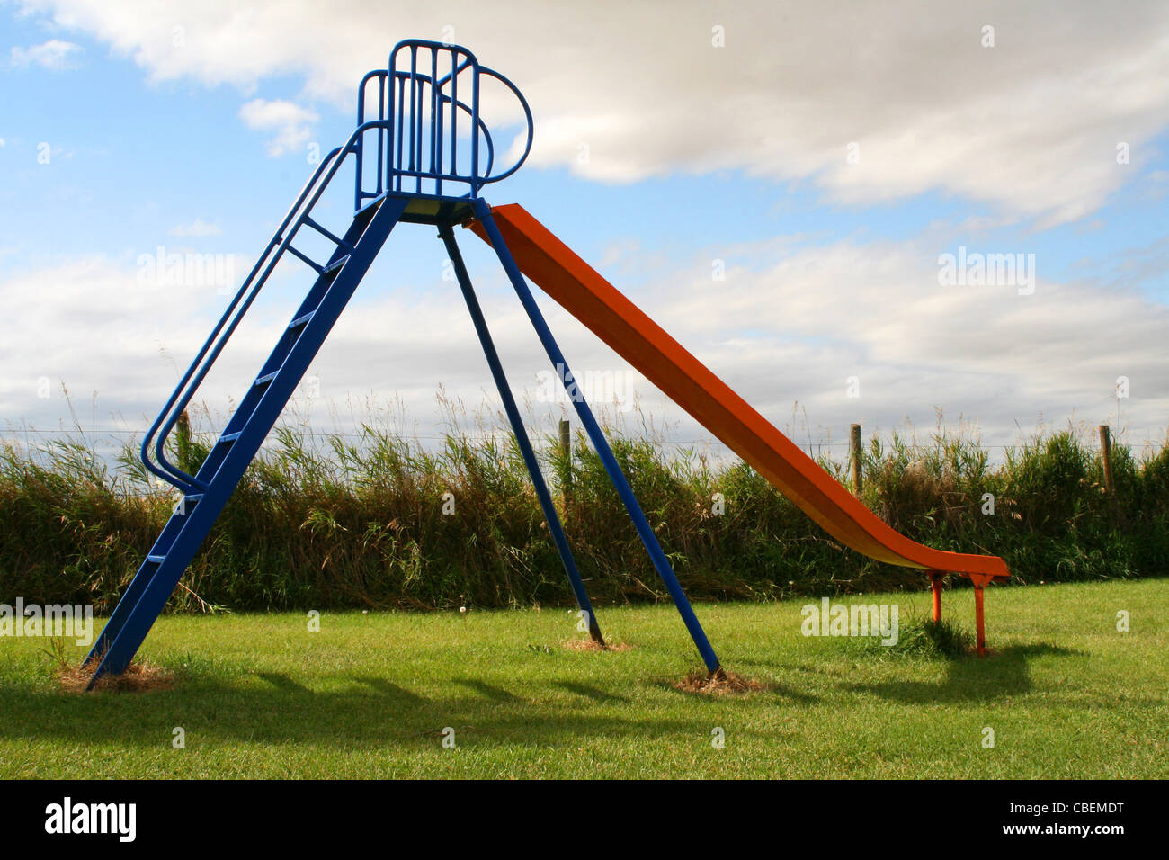 Home made children's slide Stock Photo