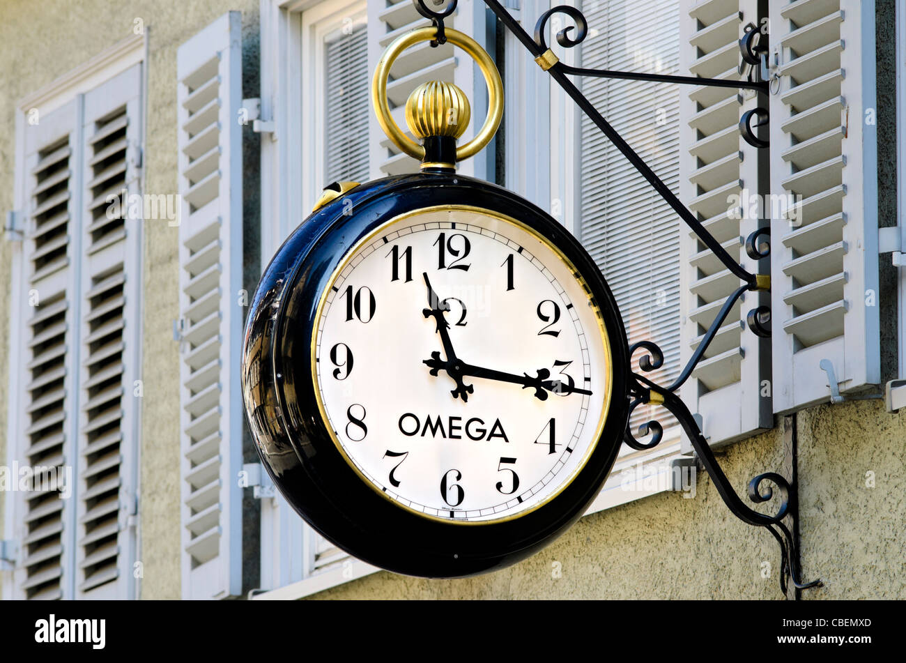 Store sign Omega watch, Tübingen, Germany, Europe Stock Photo