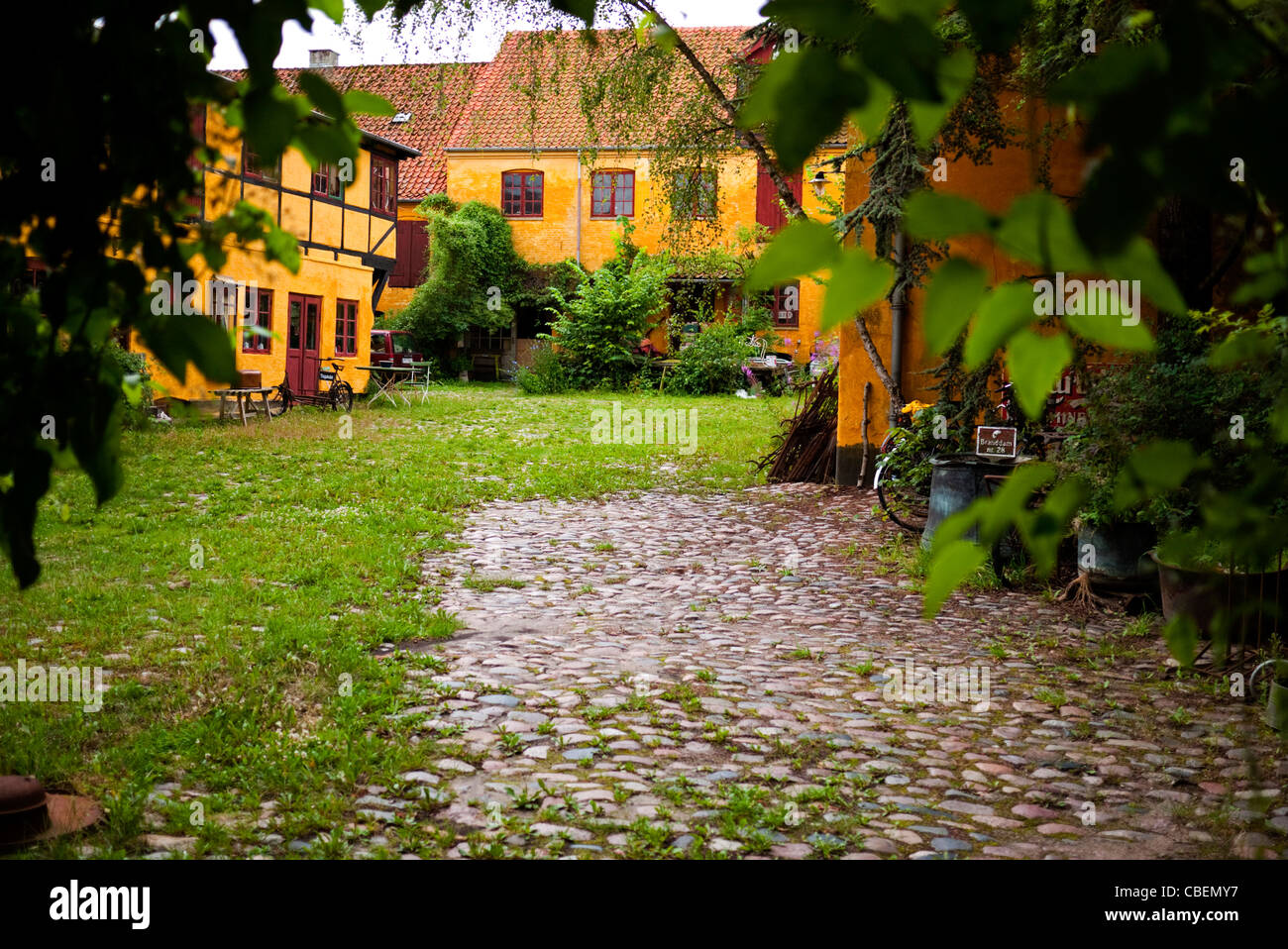 Old trademan's house with ware houses. Rudkobing, Langeland, Denmark ...