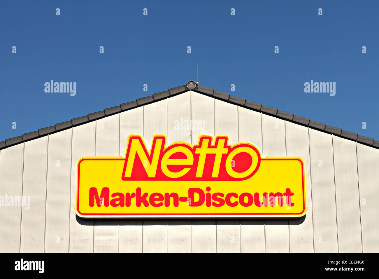 Netto Market discount sign, Chiemgau Upper Bavaria Germany Stock Photo