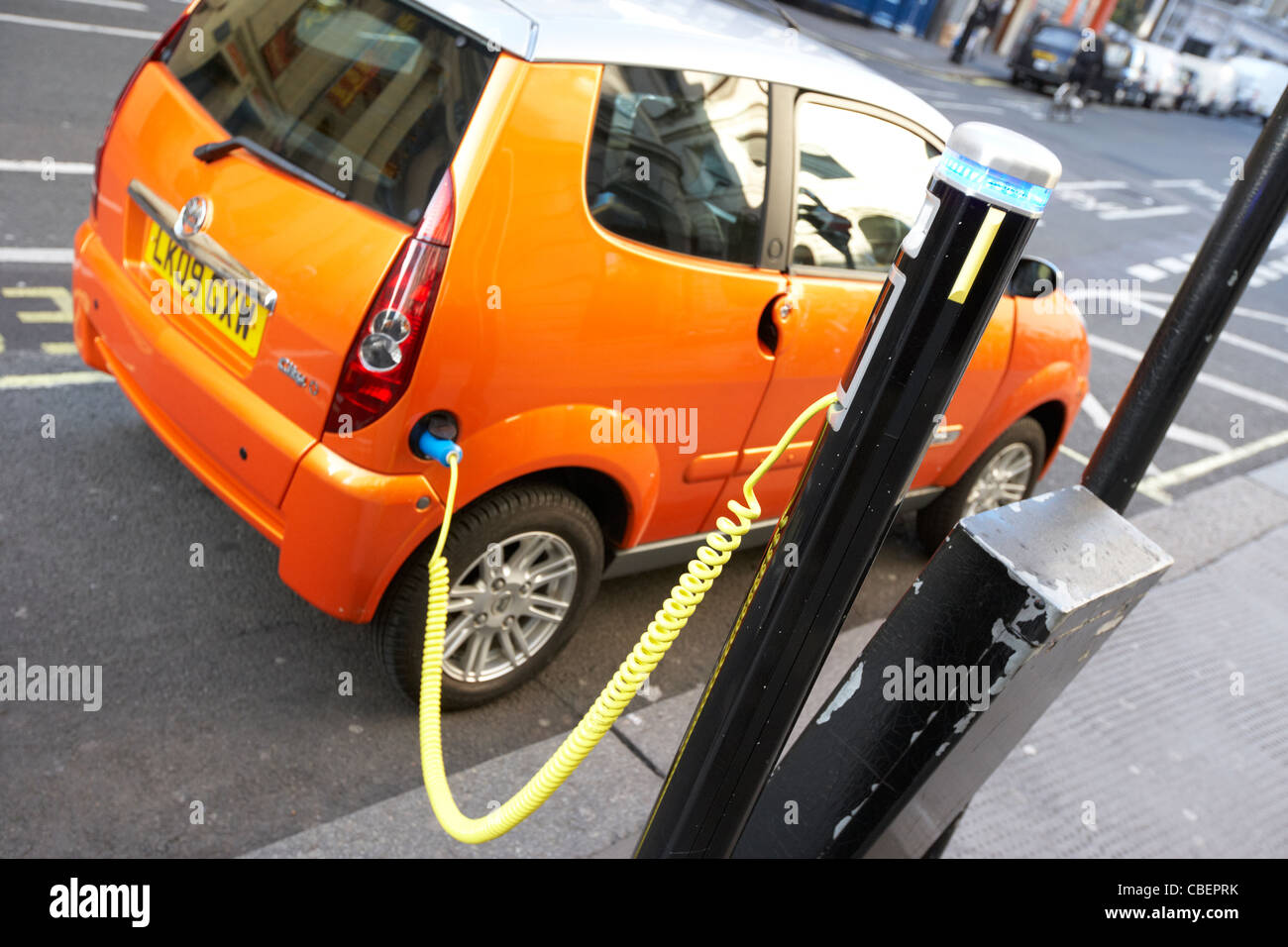 electric car charging point london england uk united kingdom Stock Photo