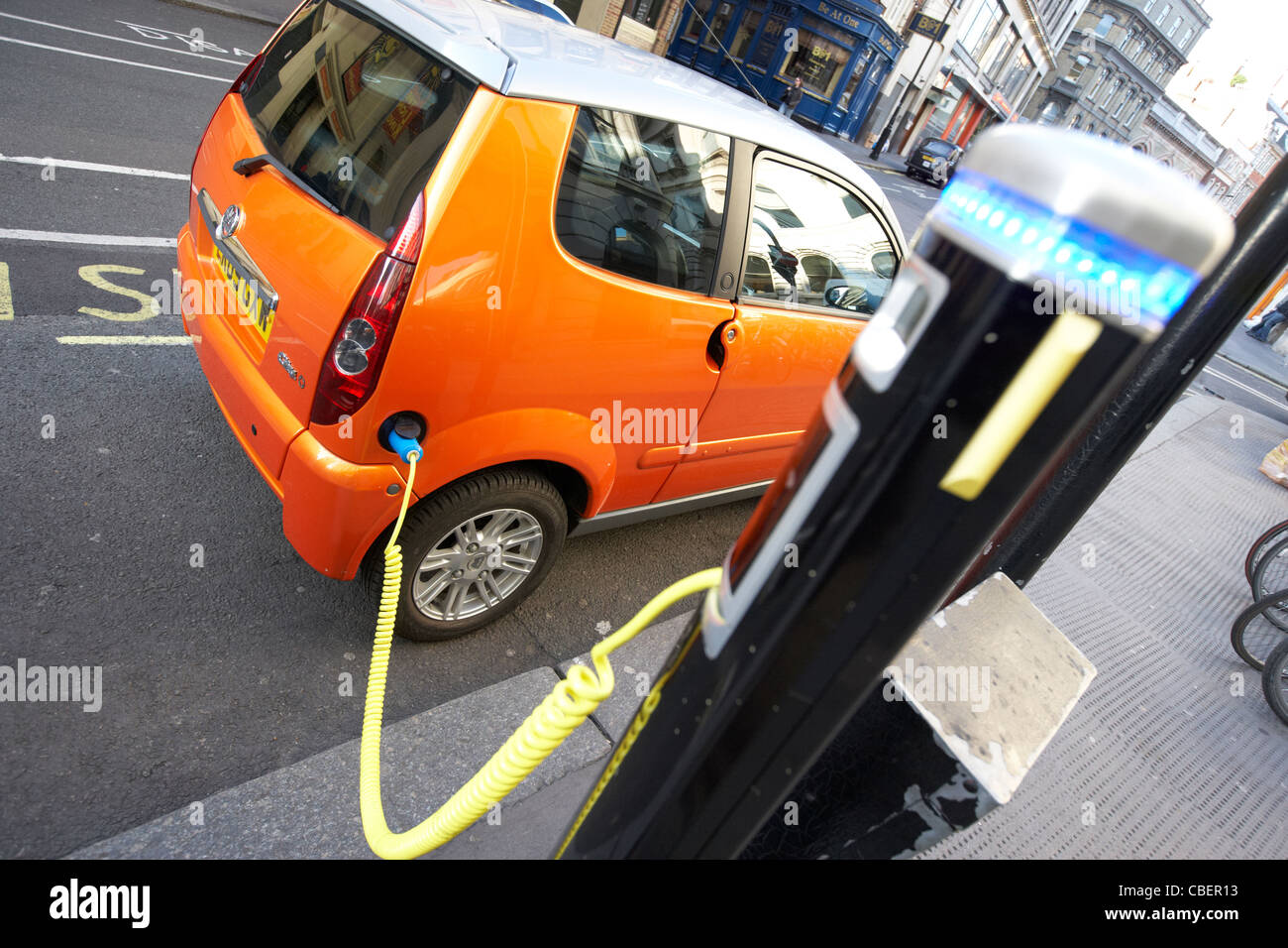 electric car charging point london england uk united kingdom Stock