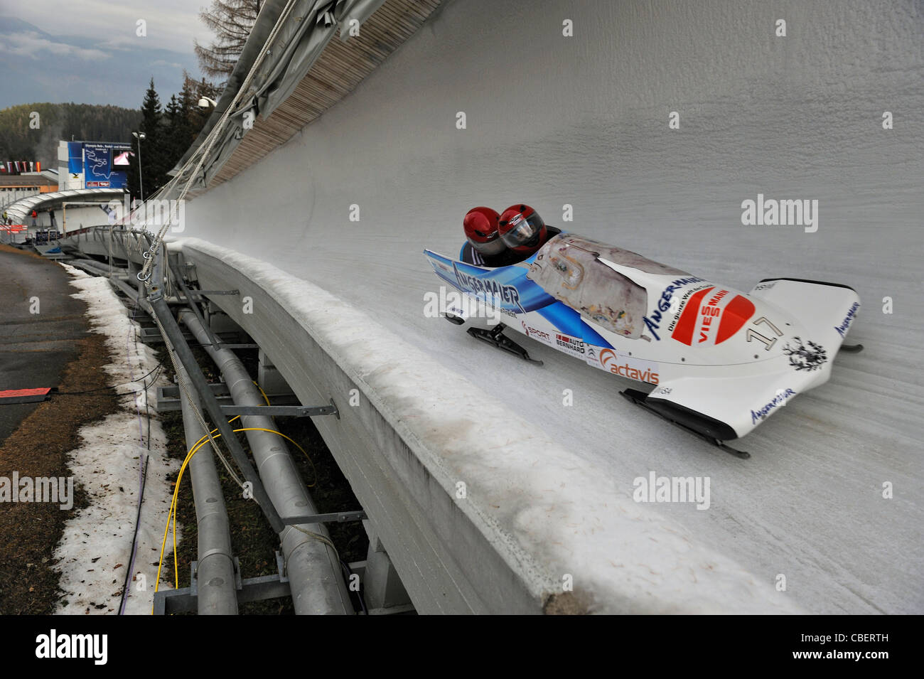 Two Man Bob World Cup - Igls, Innsbruck, Austria Stock Photo