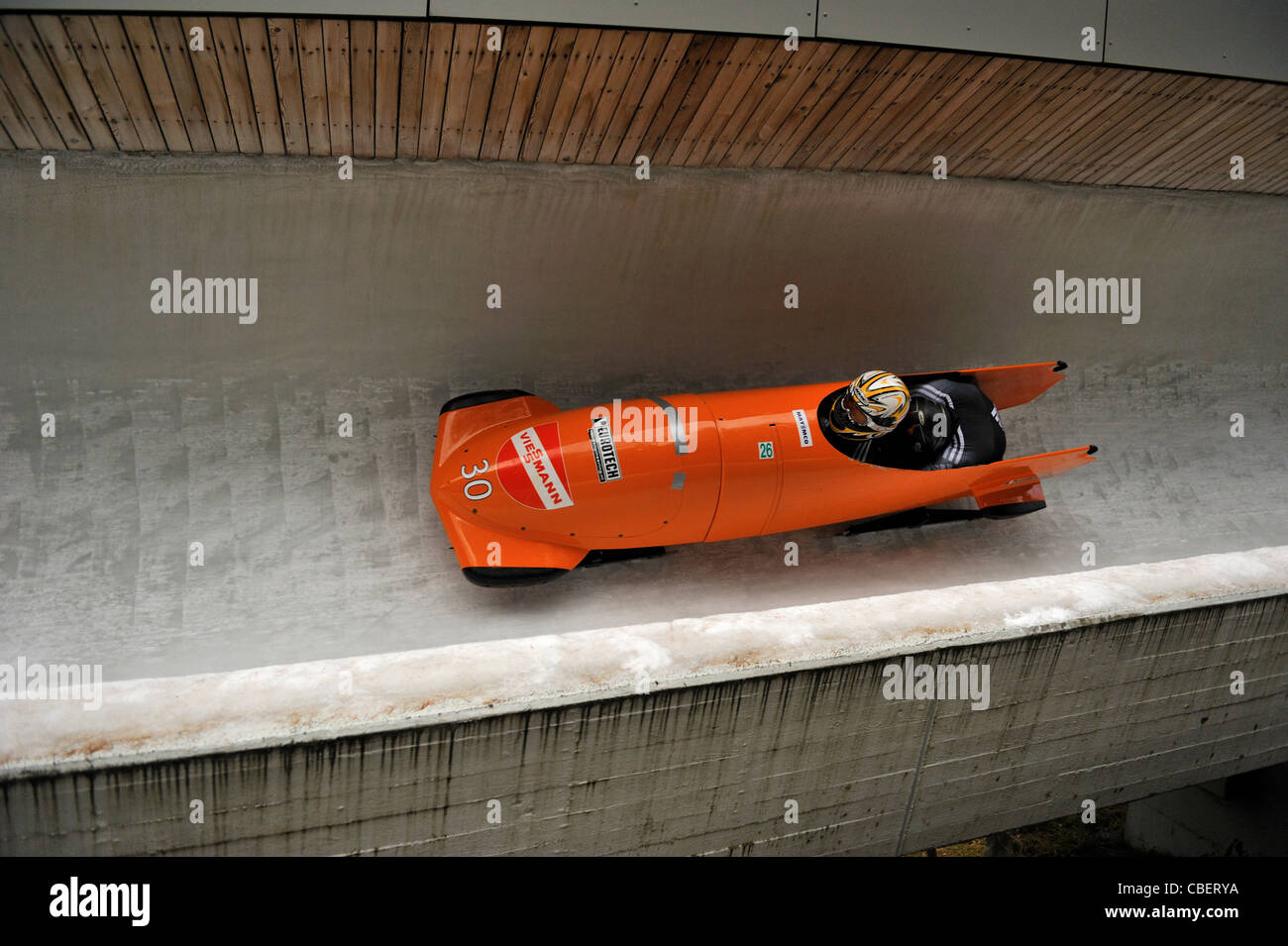 Two Man Bob World Cup - Igls, Innsbruck, Austria Stock Photo