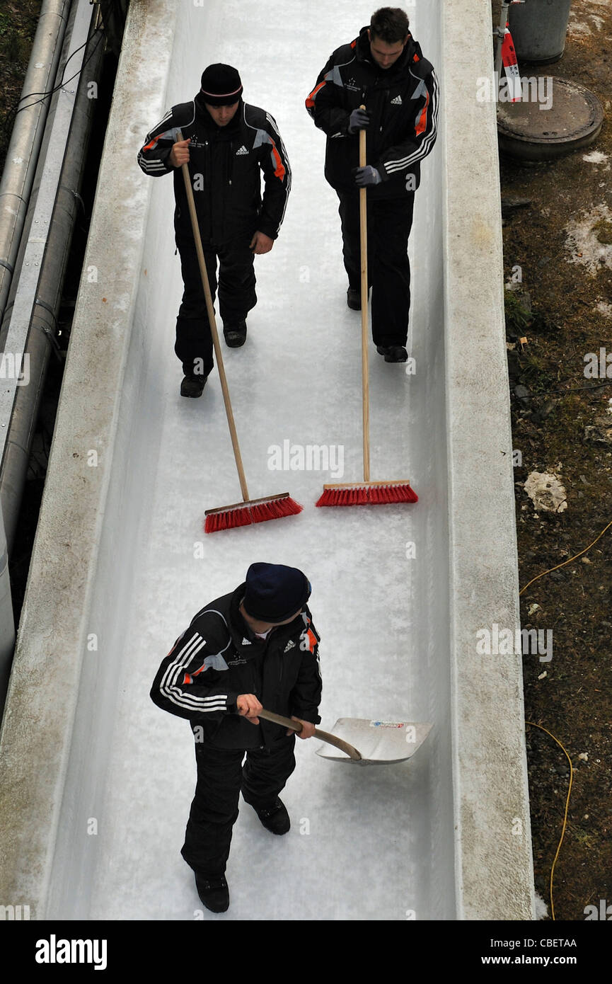 Two Man Bob World Cup - Igls, Innsbruck, Austria Stock Photo