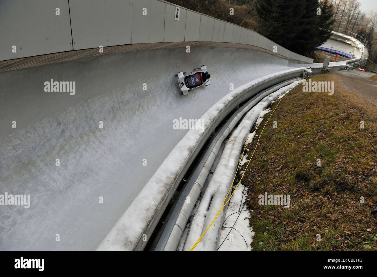 Two Man Bob World Cup - Igls, Innsbruck, Austria Stock Photo