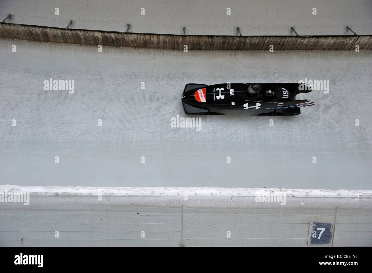 Two Man Bob World Cup - Igls, Innsbruck, Austria Stock Photo