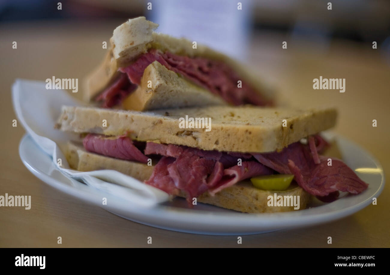 salt beef sandwich Stock Photo Alamy