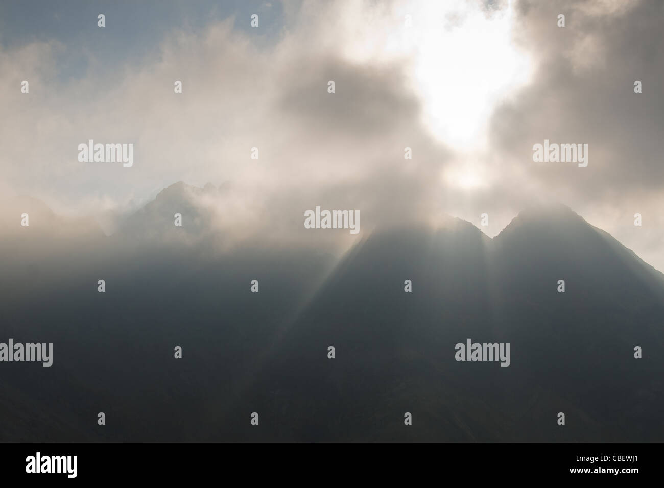 Mountain ridge in clouds. Tatra mountains, Poland Stock Photo - Alamy