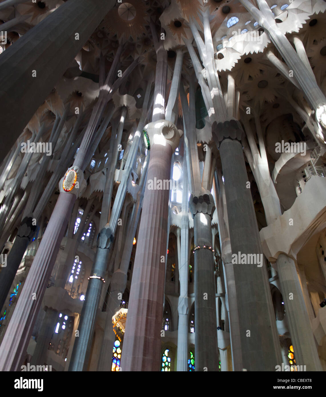 Interior of La Sagrada Familia Stock Photo - Alamy